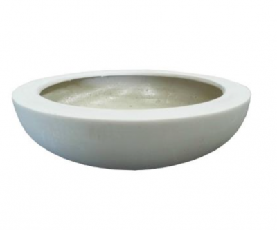 Marble White/Cream Polystone Dish Planter